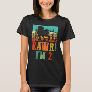 T-shirt Rawr I m 2 Ans Dinosaur Rex Anniversaire Squad R
