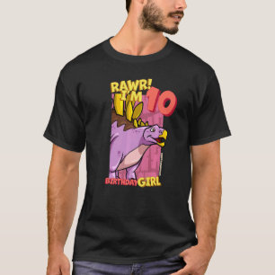 T-shirt Rawr I'm 10 Birthday Girls 10th Birthday Dino Kent