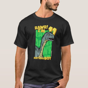 T-shirt Rawr I'm 11 Birthday Boys 11th Birthday Dino Mussa