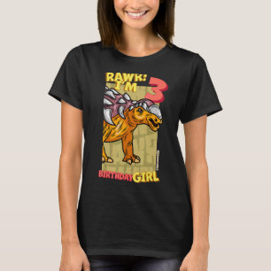 T-shirt Rawr I'm 3 Birthday Girls 3rd Birthday Dino Edmon