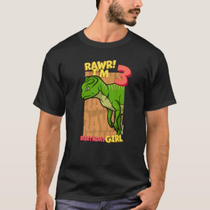 T-shirt Rawr I'm 3 Birthday Girls 3rd Birthday Dino Yinlon
