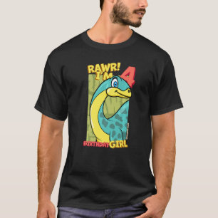 T-shirt Rawr I'm 4 Birthday Girls 4th Birthday Dino Apatos