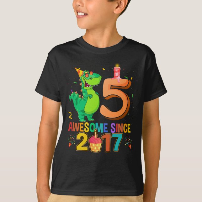T-shirt Rawr I'm 5 Kids 5 Year Old 5th Birthday (Devant)