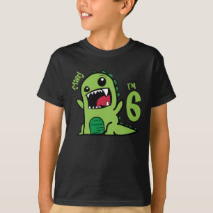 T-shirt Rawr I'm 6, Funny 6th Birthday Dinosaur Shirt