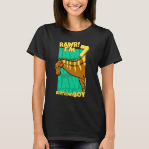 T-shirt Rawr I'm 7 Birthday Boys 7th Birthday Dino Rebbac