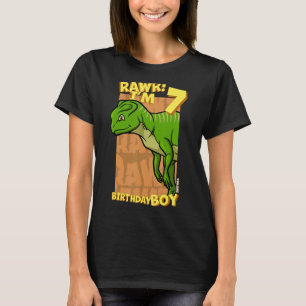 T-shirt Rawr I'm 7 Birthday Boys 7th Birthday Dino Yinlon