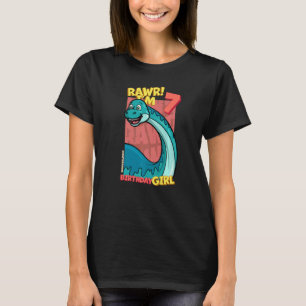 T-shirt Rawr I'm 7 Birthday Girls 7th Birthday Dino Bronto