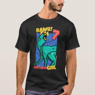 T-shirt Rawr I'm 7 Birthday Girls 7th Birthday Dino Zephyr