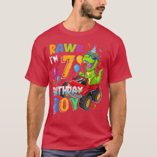 T-shirt Rawr I'm 7th Birthday Boy 7 Year Old Dinosaur Mons