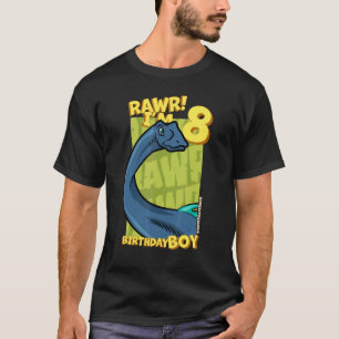 T-shirt Rawr I'm 8 Birthday Boys 8th Birthday Dino Quaesi
