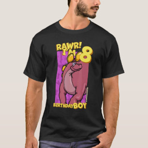 T-shirt Rawr I'm 8 Birthday Boys 8th Birthday Dino Wuerho