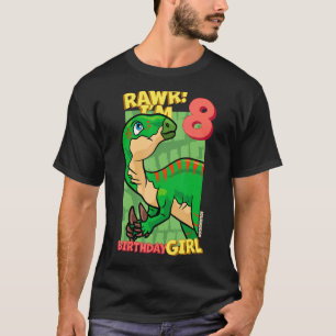 T-shirt Rawr I'm 8 Birthday Girls 8th Birthday Dino Iguan