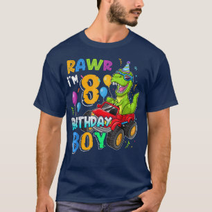 T-shirt Rawr I'm 8th Birthday Boy 8 Year Old Dinosaur Mons