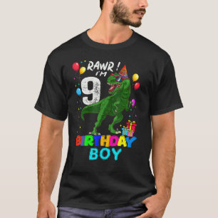 T-shirt Rawr I'm 9th Birthday Rex Dinosaur Party For B