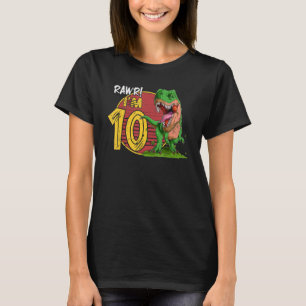 T-shirt Rawr Je suis 10 10e anniversaire Rex Dinosaur Part