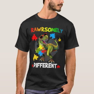 T-shirt Rawrsomely Different Dinosaur Autism Awareness Puz