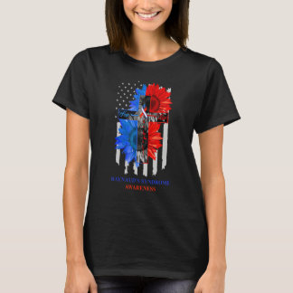 T-shirt Raynauds Syndrome Red Blue Sunflower Faith Hope Lo