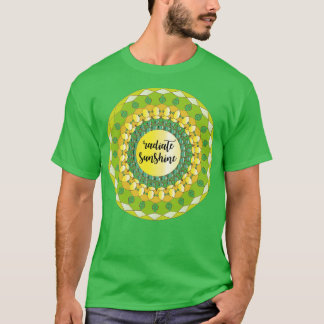 T-shirt Rayonner soleil citation jaune vert brillant manda