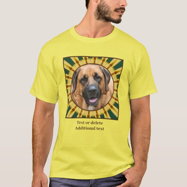 T-shirt Rayons Jaunes Cadre Abstrait Créer Votre Propre Ph (Devant)