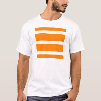 T-shirt Rayure simple - blanc sur l'orange