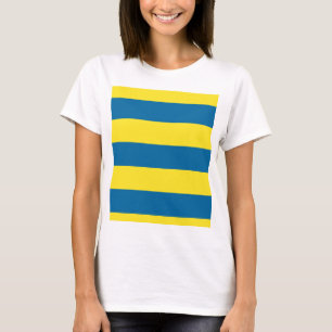 T-shirt Rayures Bleu et jaune Personnalisable