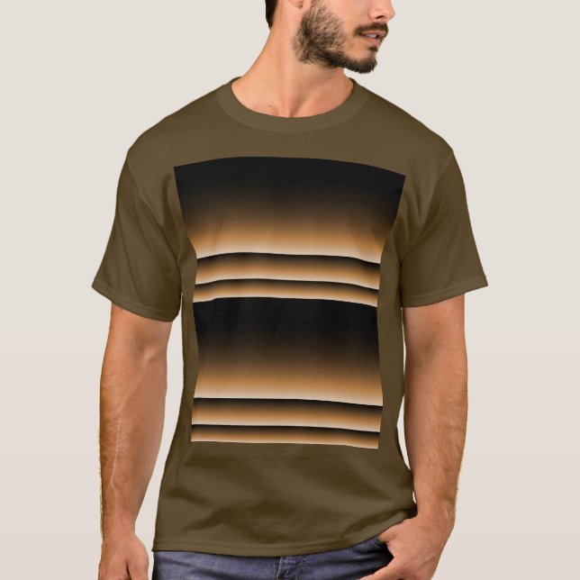 T-shirt Rayures en bronze métalliques d'Ombre de brun d'en (Devant)