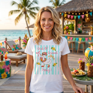 T-Shirt Rayures Fête de Fin d'École Silly Goose