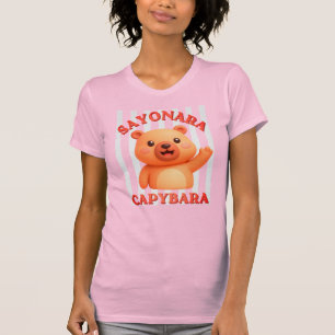 T-shirt Rayures Rétro d'Été SAYONARA CAPYBARA Enseignant