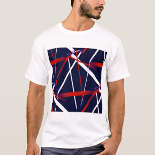 T-shirt Rayures rouges de Criss et blanches croisées sur