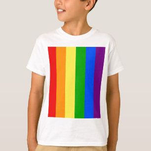 T-SHIRT "RAYURES VERTICALES D'ARC-EN-CIEL "