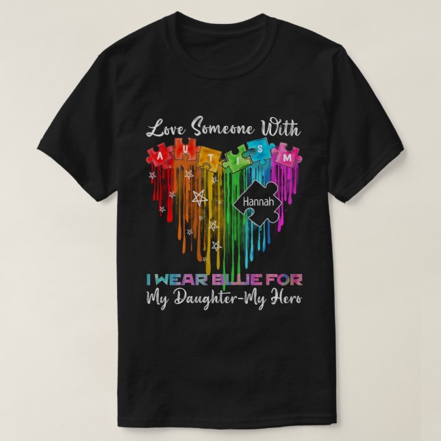T-shirt RD Amour Personnalisé Quelqu'Un Avec Autisme (Design devant)
