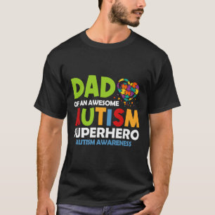 T-shirt Rd Autisme Papa D'Un Autisme Awesome Superhero Aut