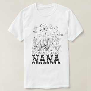 T-shirt RD Personalisé Grand-mère Wild Avec Les Noms Des