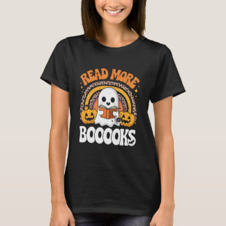 T-shirt Read More Books Ghost Pumpkin Cute Teacher