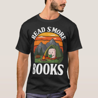 T-shirt Read S'More Books Camping Outdoors Travel Campfire