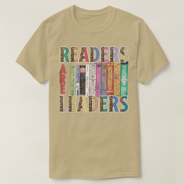 T-shirt Readers Are Leaders Boho Leopard Book Lover Back T (Design devant)