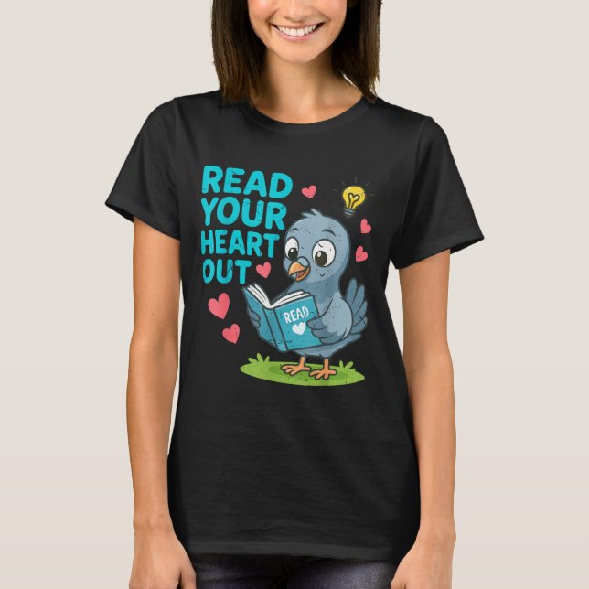T-shirt Reading Teacher Valentine Day Read Your Heart Out  (Devant)