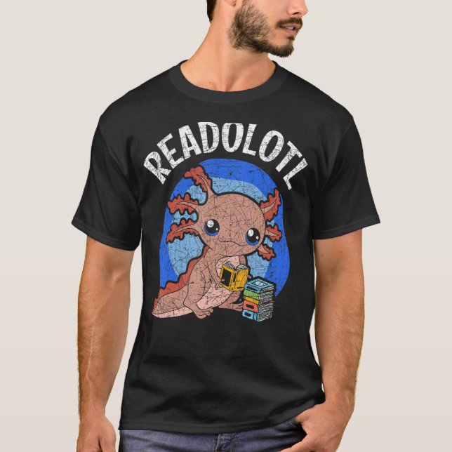 T-shirt Readolotl Salamander Lecture Livres Bookworm Axolo (Devant)
