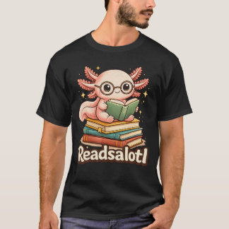 T-shirt Readsalotl Mignon Drôle Axolotl Lecture