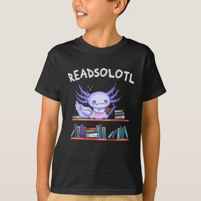 T-shirt Readsolotl Book lover Funny Axolotl (Devant)