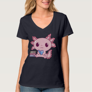 T-shirt READSOLOTL kawaii axolotl lire livres amoureux cad