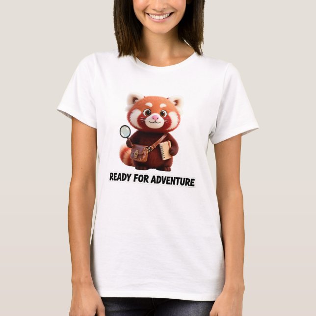 T-shirt Ready For Adventure Cute Red Panda Explorer (Devant)