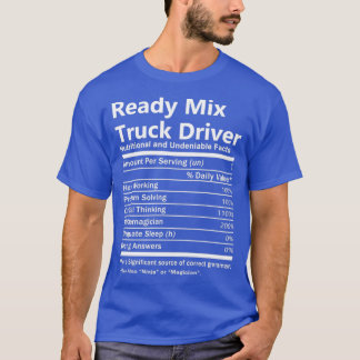 T-shirt Ready Mix Truck Driver Nutrition Factors