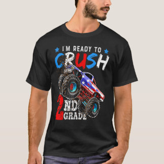T-shirt Ready To Crush 2nd Grade Monster Truck Boys Back T