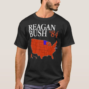 T-shirt Reagan Bush &x27 ; 84 Retro Logo Rouge Blanc Bleu 