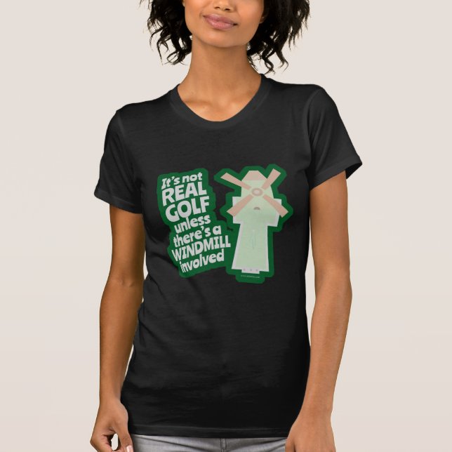 T-shirt Real Golf A Un Moulin À Vent Drôle Carton (Devant)