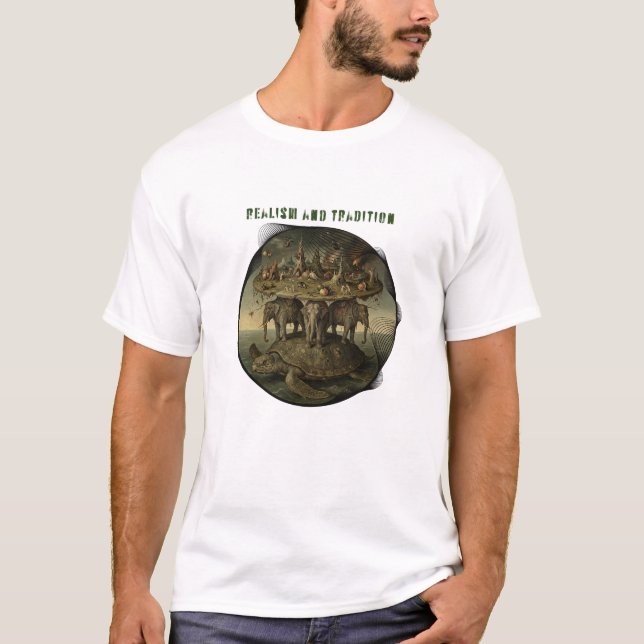 T-shirt Realism and Tradition Surreal Elephant Turtle Art (Devant)