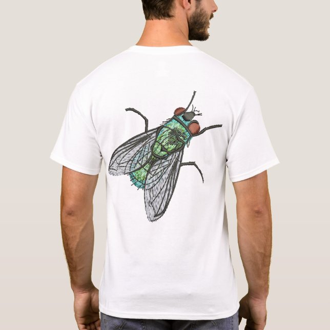 T-shirt Realistic Green Bottle house Fly    (Dos)