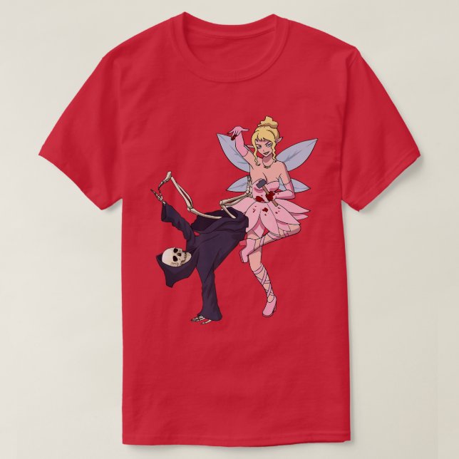 T-shirt Reaper Skeleton effrayant Dents Fairy Hal (Design devant)