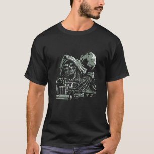 T-shirt Reaper Skull Skeleton Truck Driver Trucucker